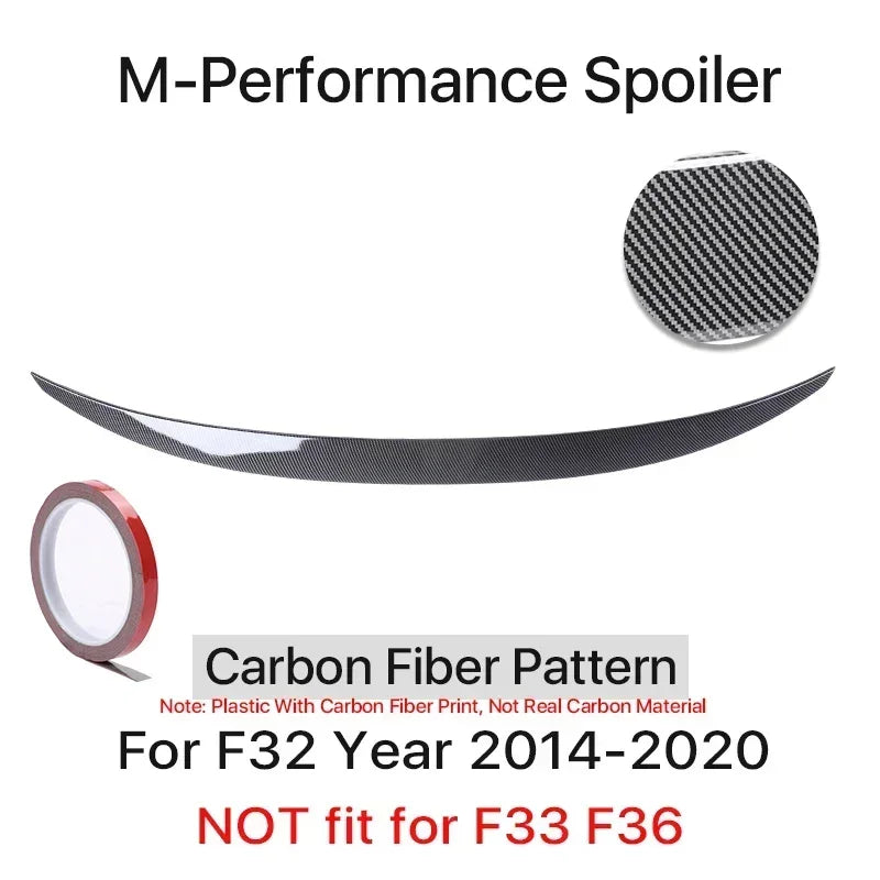 Rear Trunk Spoiler Bumper Lip For BMW 4 Series F32 F33 F36 Carbon Fiber PSM M4 MP Style Wing Tail Kit 2014-2020 Gloss Black