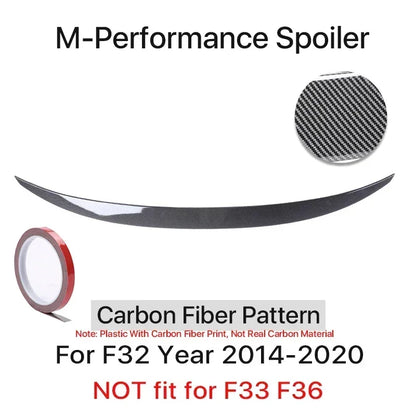 Rear Trunk Spoiler Bumper Lip For BMW 4 Series F32 F33 F36 Carbon Fiber PSM M4 MP Style Wing Tail Kit 2014-2020 Gloss Black