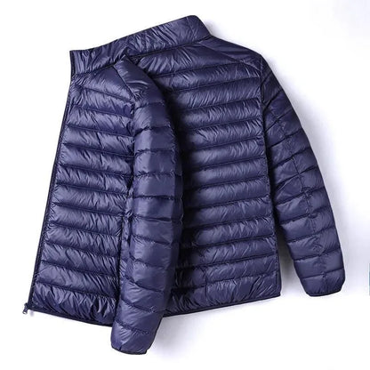 Ultra-Light down Cotton Jacket Men's Spring Fashion Slim Fit Long Sleeve Warm Casual Style Pure Color Youth Popular Clothing