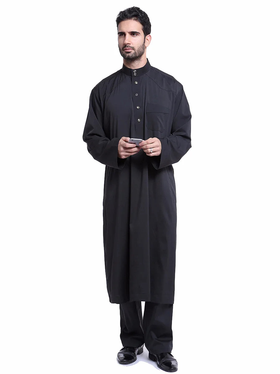 Islamic Men's Robe Set - Full Length Jumpsuit Suitable for Daily Prayer Moderate Cultural Attire for Community Travel