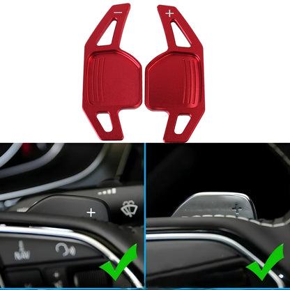 2Pcs Steering Wheel Paddles Extension Shifters For Audi A4 B8 A3 8P S3 A5 A6 S6 C6 Q5 A8 R8 TTS MK2 8J Avant DSG Car Styling