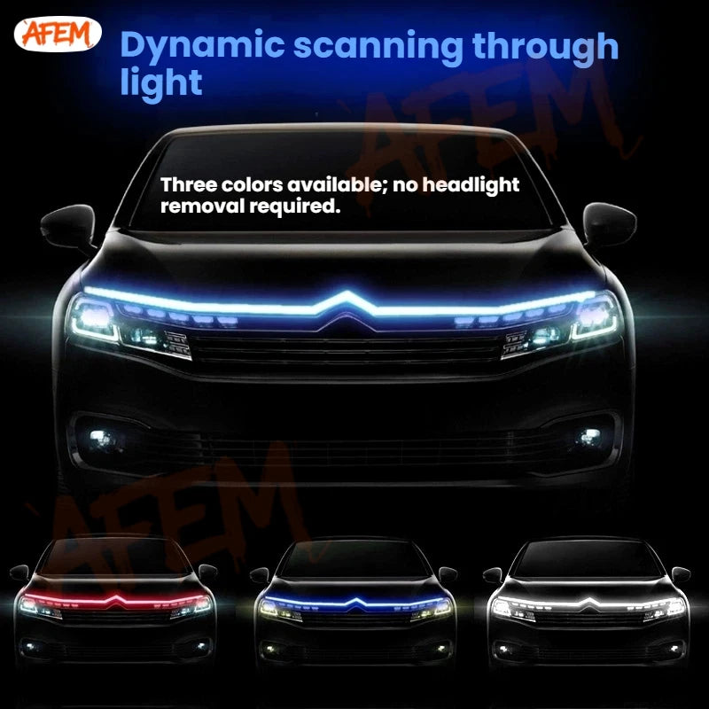Car Engine Hood Guide Decorative Light Bar For Jeep Grand Cherokee 2005-2010 Led Car Hood Lights Strip Car Daytime Running Light