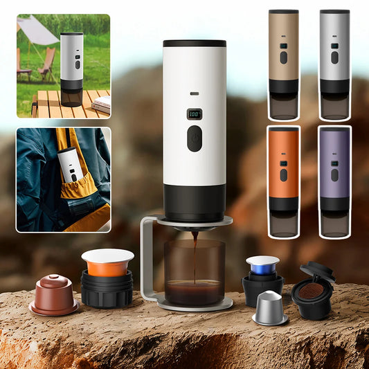 3 In 1 Espressoes Machine High Capacity Battery Digital Display Wireless Washable Usb Rechargeable Coffee Maker For Travel