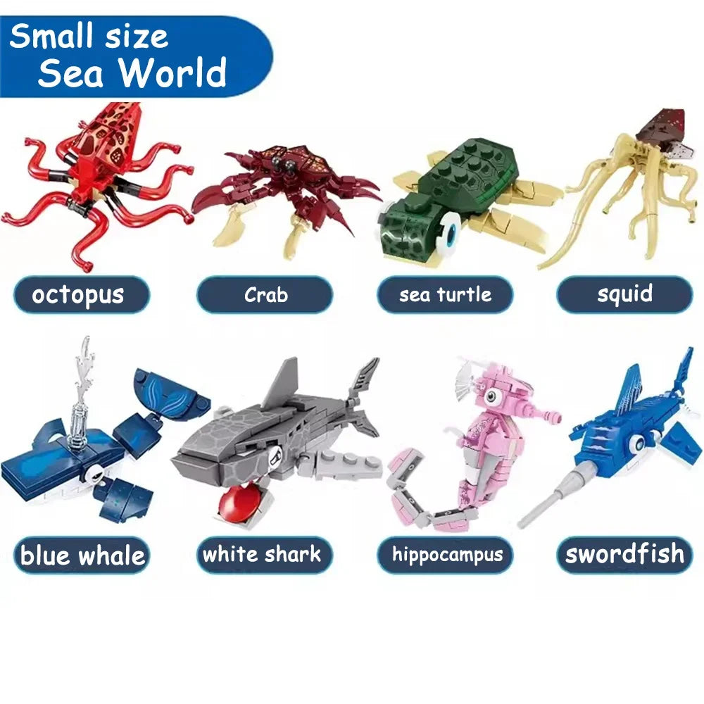 Shark Ocean Animal Building Block Toy - Enhance Hands-On Skills, Deepen Understanding of Marine Life, Perfect Fun Playtime Toy