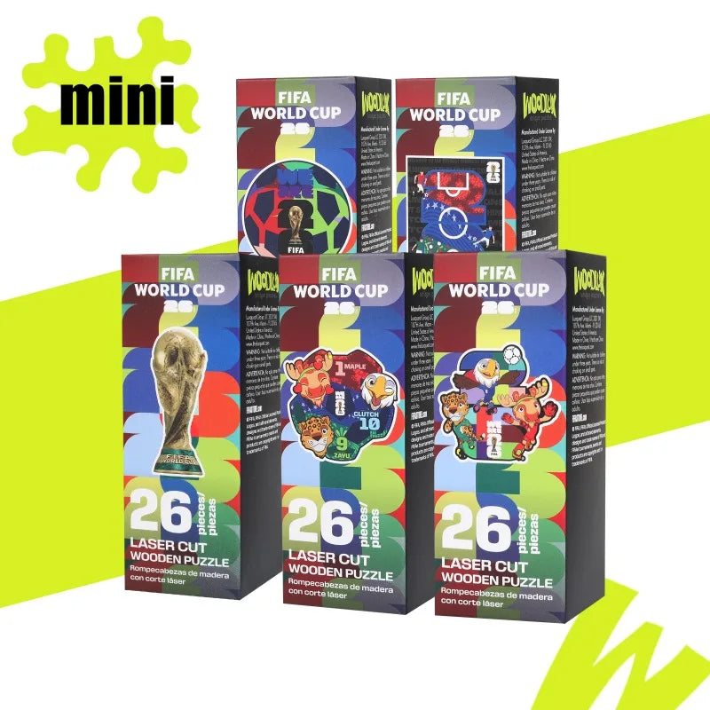 Mini Wooden Puzzles for Adults FIFA World Cup Football Unique Shaped Puzzle Collectible Decor Creative Birthday Festival Gifts
