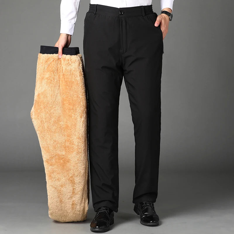 Corduroy Men's Straight Leg Warm Winter Pants Loose Fit Casual Trousers Comfortable Autumn Winter Fashion Trend Brand