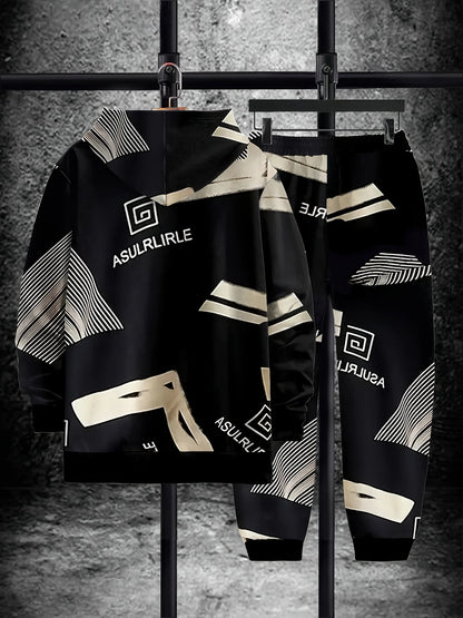 The new men's hoodie set for Spring and Autumn 2025 features a casual fashionable soft and comfortable 3D pattern print