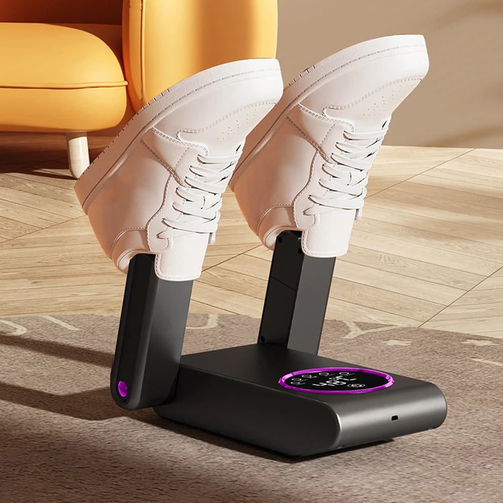 Foldable Shoe Dryer Portable Electric Shoe And Boot Dryer 180° Folding Design Smart Display Drying Dehumidifier For Shoes Gloves