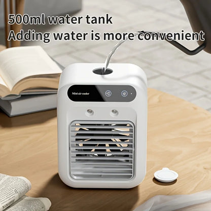 USB Desktop Fan Water tank Mini Air Cooler Portable Personal Cooling Device 1800mAh Lithium Battery Low Voltage Operation Fan