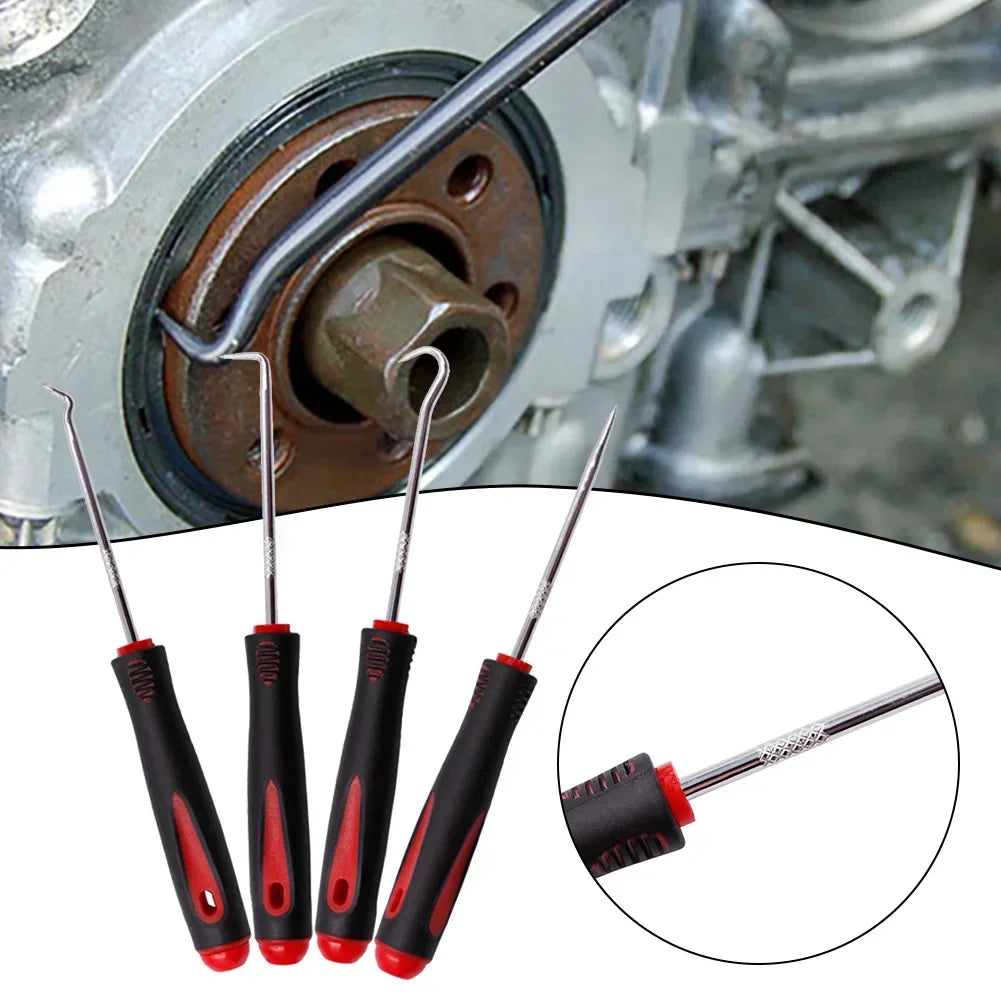 4pcs Car Pick Hook Set O Ring Oil Seal Screwdrivers Puller Remover O-Ring Seal Gasket Auto Repair Tools