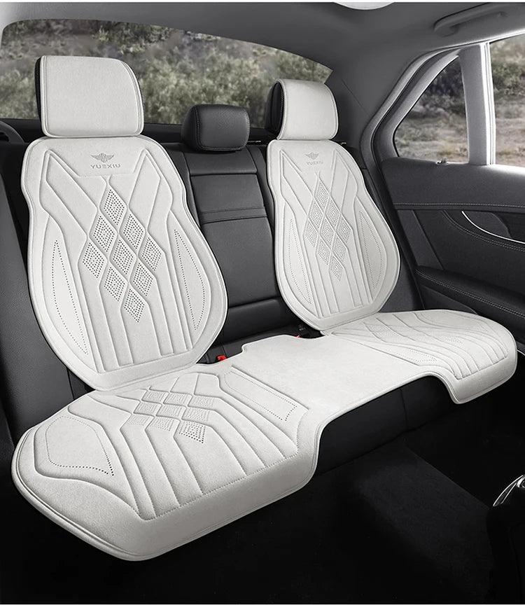 Perforated Suede Seat Cover Universal Four Seasons Cars Seats Covers Breathable Seat Non-slip Luxury Car Rams Latex Seat Cover