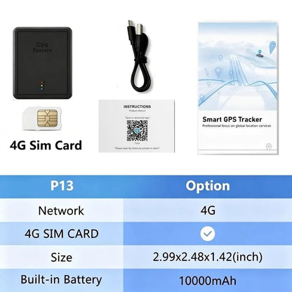 4G GPS Tracker Car 10000/20000mAh Vehicle GPS Locator Real-time GPS Tracking Device Long Standby Anti-theft Alarm Position APP
