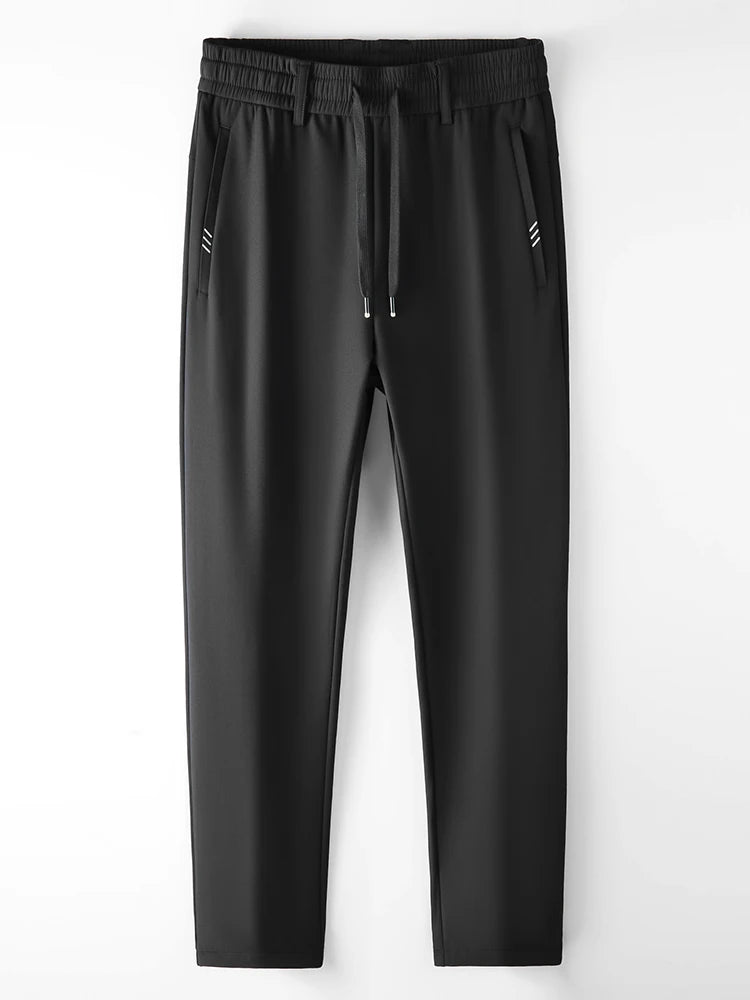 2024 Autumn Winter Men Sweatpants Fleece Liner Warm Straight Track Pants Sportswear Casual Male Long Trousers Plus Size 8XL