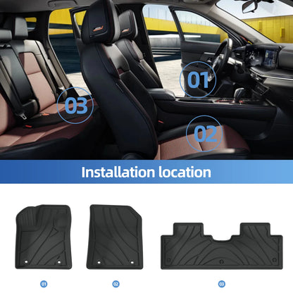 Left Drive for Geely EX5 EM-i 2025 2026 LHD Car Floor Mats Cargo Liner Trunk Pad TPE 3D Foot Mat Waterproof All Weather BLACK