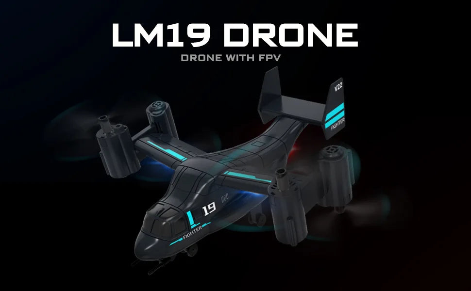 LM19 Remote Control Helicopter Drone 480P Camera Fighter Quadcopter Osprey Aircraft RC Drones for Children Kids Plane Toys Gifts