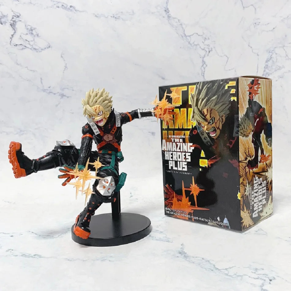 22cm My Hero Academia Anime Peripheral Hero Bakugou Katsuki Action Figures PVC Model Decor Collectible Statue Toy Christmas Gift