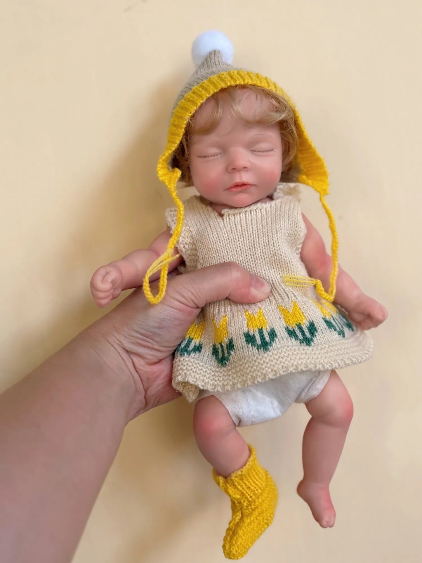 1 PC 10inch Open Mouth Reborn Silicone Girl With Rooted Hair Waterproof Newborn Baby Girl Lifelike Painted Realistic Doll Toy