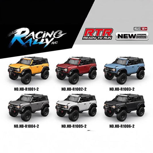 1/10 RC Car 4WD RTR HB R1001 Horse Full Scale with LED 2.4G Electric Remote Control Rock Buggy Off-road Vehicle Toys Boys Gifts