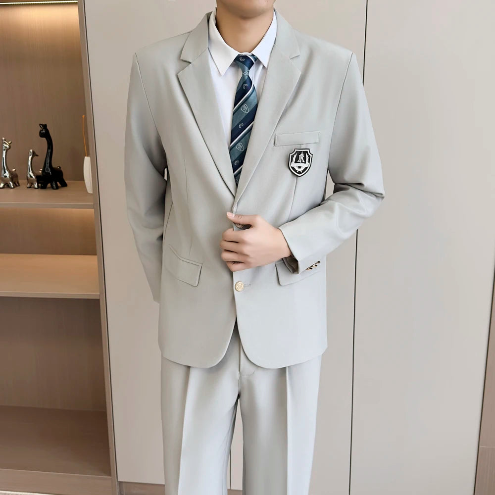 2026 New Style Men's Suit - Korean Fashion Suit - Soft and Breathable Trendy Solid Color Suit Set - S-5XL