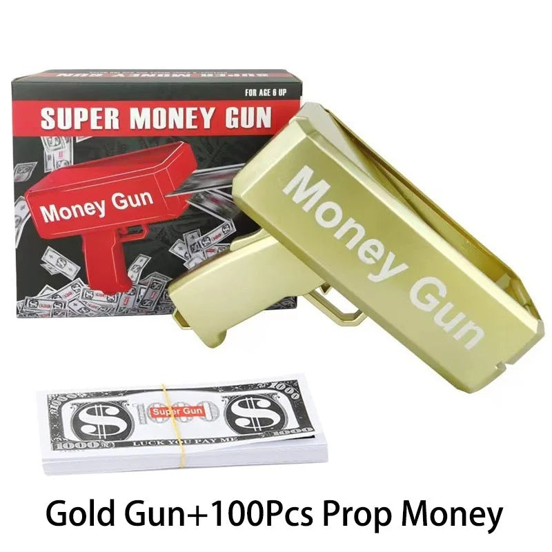 Money Gun Shooter, Make it Rain Money Toy Gun, Prop Money Gun, Spary Cash Gun for Movies Game Party Toy Gun