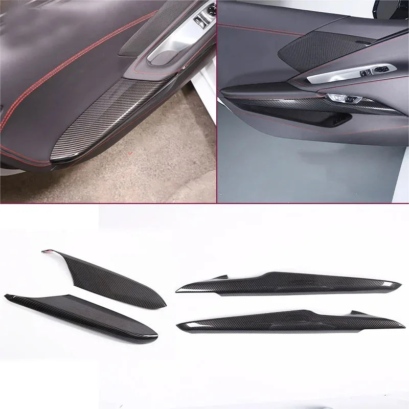 ABS Red For Chevrolet Corvette C8 Stingray Z51 Z06 2020-2023 Car Door Anti-kick Panel Cover Trim Sticker Car Accessories