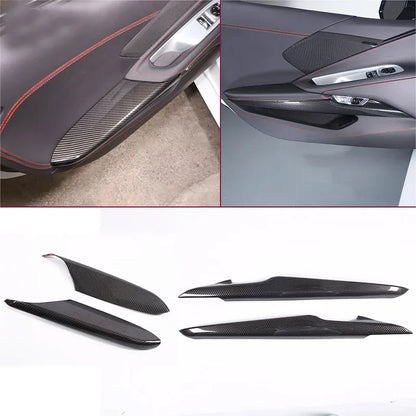 ABS Red For Chevrolet Corvette C8 Stingray Z51 Z06 2020-2023 Car Door Anti-kick Panel Cover Trim Sticker Car Accessories