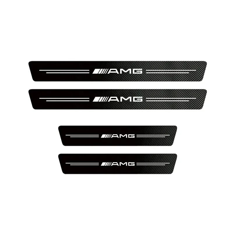 5Pcs Carbon Fiber Car Door Sill Scuff Plate Decor Stickers For Mercedes Benz AMG W463 W204 C300 W212 W176 W222 W124 C190