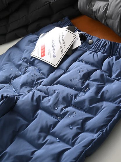 Thickened Winter Ski Pants Men Women Straight Leg Polar Cold Resistant Warm Cotton Trousers Fashionable Long Pants Pure Color