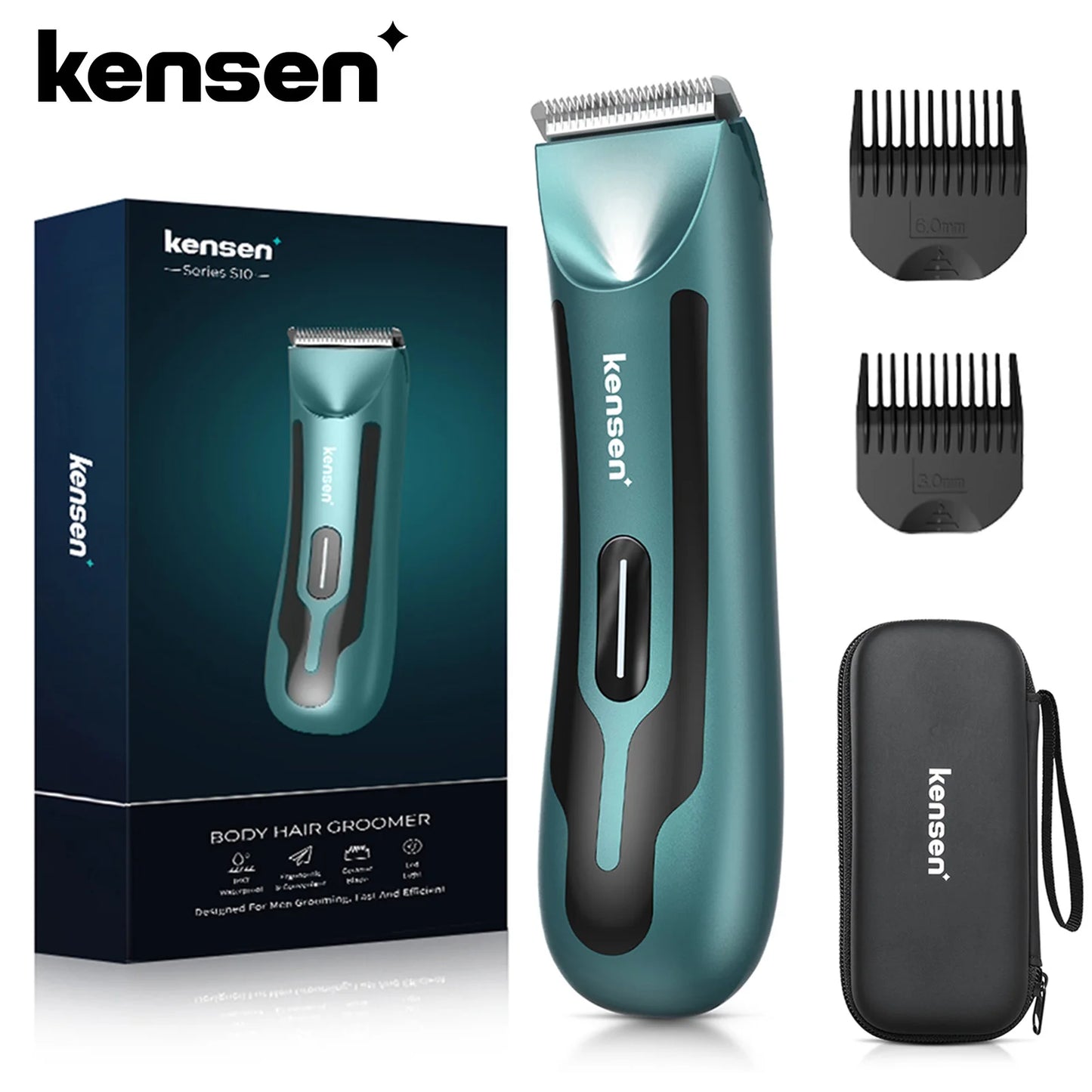 KENSEN S10 Electric Body Hair Trimmer for Men Women Balls Shaver Hair Removal Bikini Trimmer Groin Groomer Clipper Beard Razor