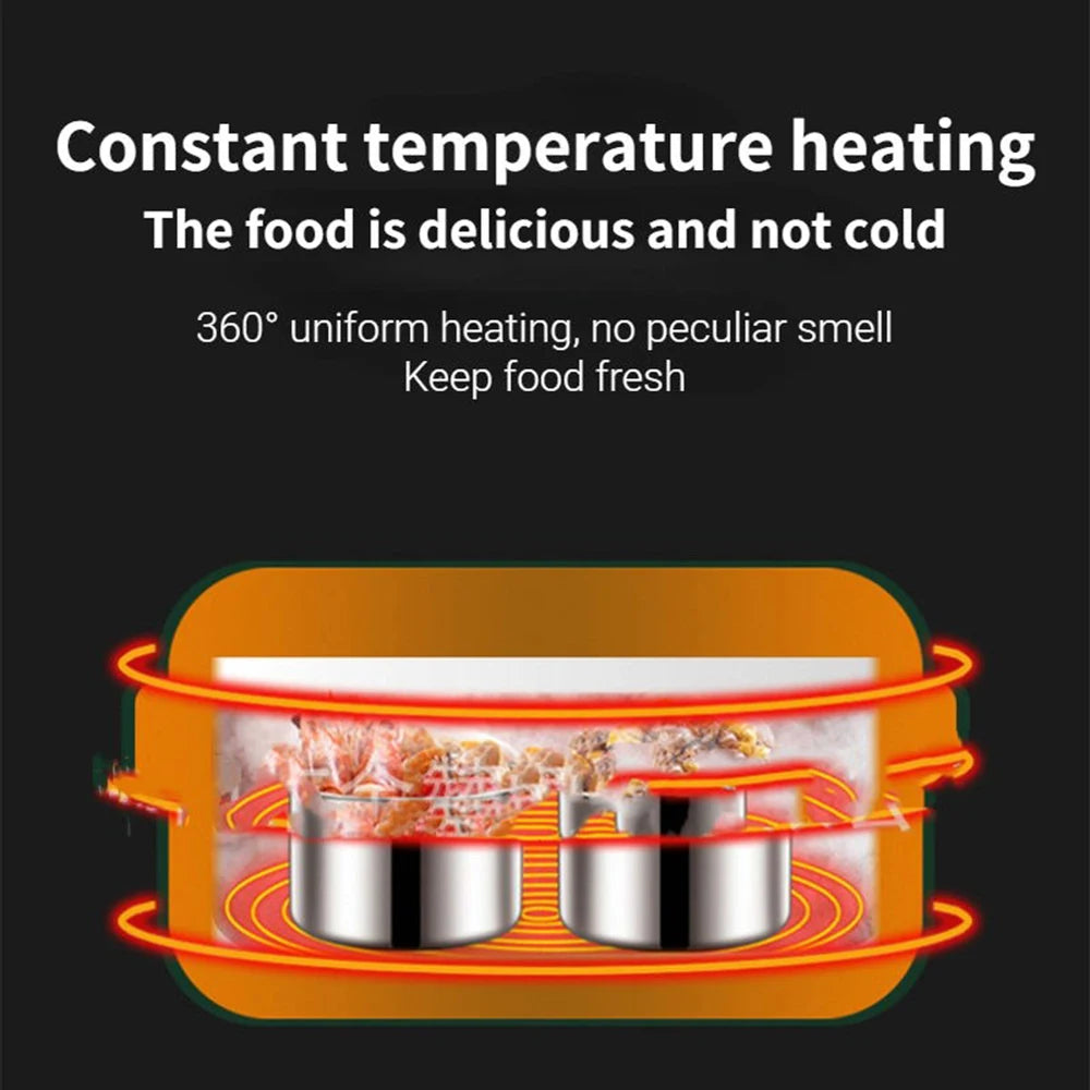Electric Mini Lunch Box USB Charging Food Heater Container Car Home Travel Portable Rice Cooker Warmer Stainless Steel Bento Box
