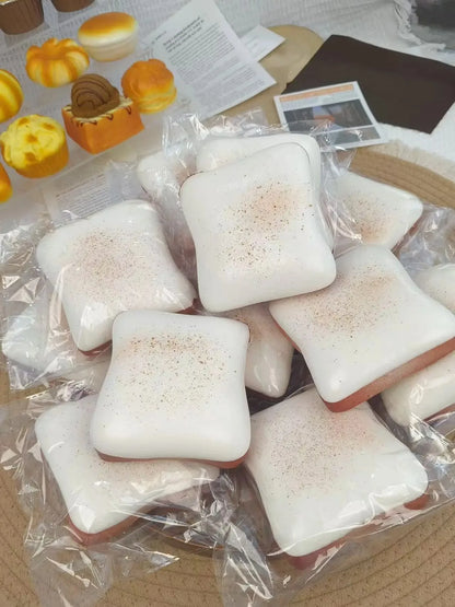 Dumpling Squishy Bread Squeeze Fidget Toy Soft Simulated Toast Stress Relief Decompression Slow Rebound Sensory Toy for Adults
