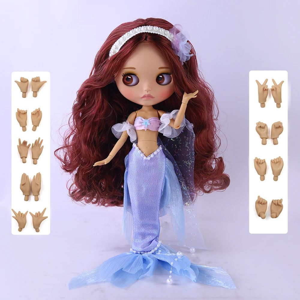 ICY DBS Blyth Doll 1/6 Joint 30cm tan Skin Matte Face Girl Set Doll BJD Toy Gift