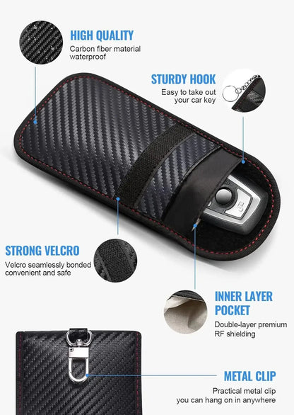 Anti Theft Faraday Box with Bag for Key Fob Cage RFID Faraday Key Fob Protector Radiation-proof Mobile Phone Box Car Keyless