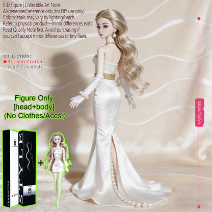 12.6 Inch 1/6 Fashion BJD MJD Supermodel Doll Ball Jointed Posable Collectible Realistic Hair NoClothes