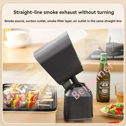 Portable Exhaust Fan Kitchen Hood Extractor Barbecue Desktop Range Hoods Small Suction Cooker Hood Adjustable Speed
