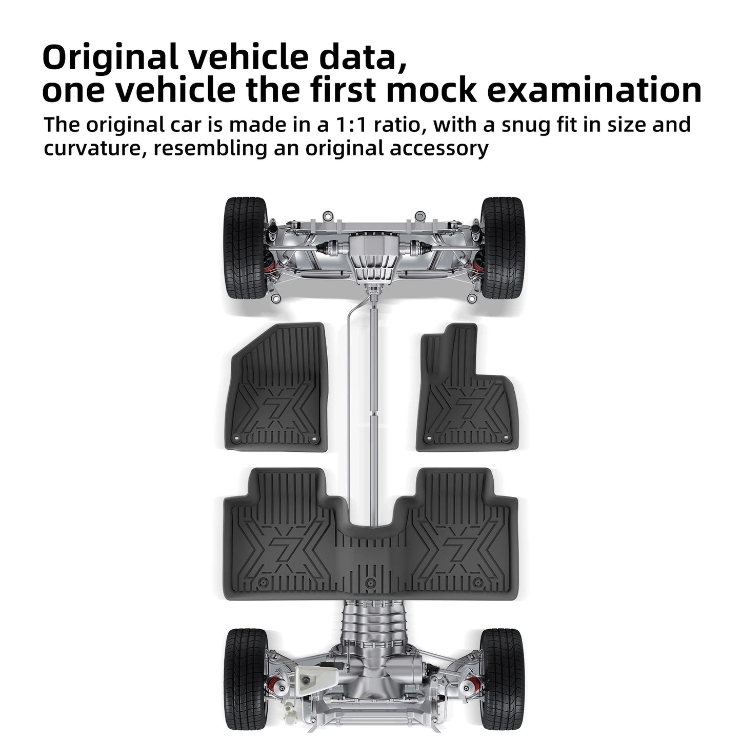 RHD for Zeekr 7X 2024-2026 Car Floor Mats Cargo Liner Trunk Pad TPE 3D Foot Mat Waterproof All Weather Accessories Black