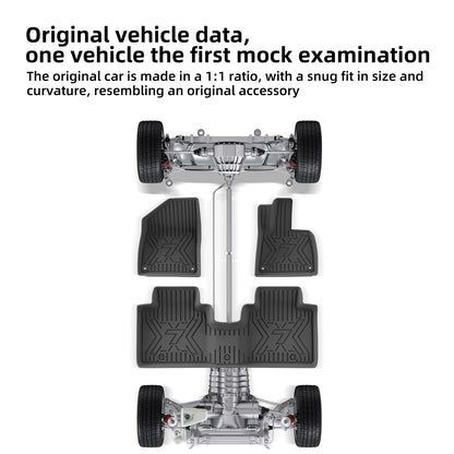 RHD for Zeekr 7X 2024-2026 Car Floor Mats Cargo Liner Trunk Pad TPE 3D Foot Mat Waterproof All Weather Accessories Black