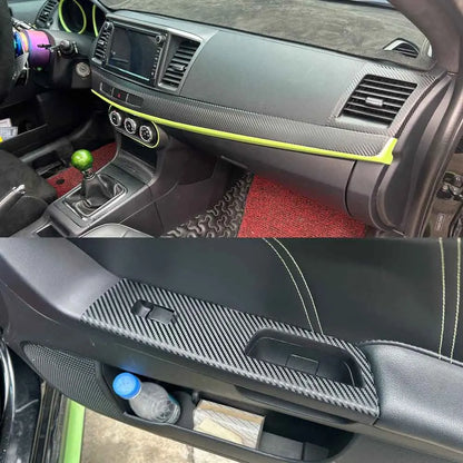 For Mitsubishi Lancer EX2009-2016 Interior Central Control Panel Door Handle Carbon Fiber Stickers Decals Car styling Accessorie