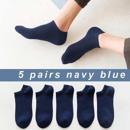 20/10/5 Pairs  Women/Men Boat Socks Black White Grey Cotton Summer No-show Ankle Socks Solid Color Casual Breathable