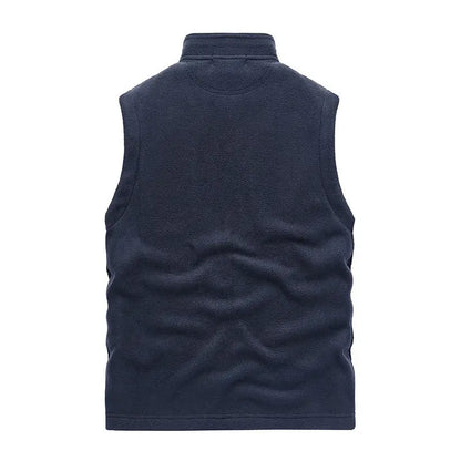Autumn men's outdoor casual plus size fleece vest men's fleece warm and fashionable stand collar