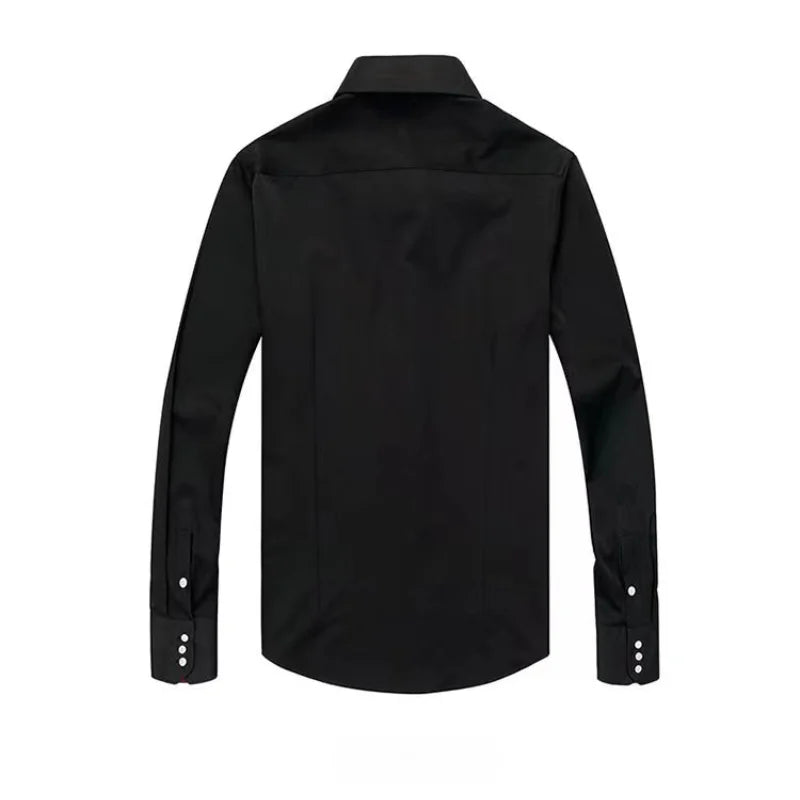 Men Designer Dress Shirt Button-down Collar Korean Fashion Male Formal Business Slim Fit Casual Long Sleeve White Shirts Autumn