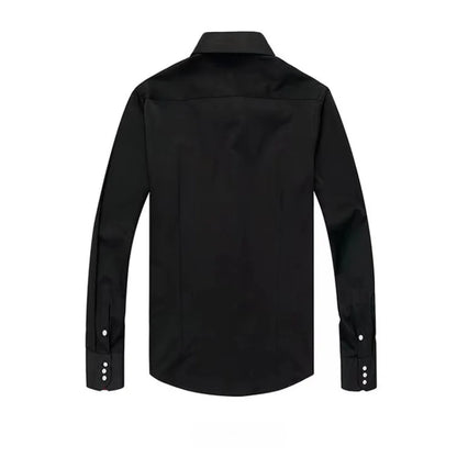 Men Designer Dress Shirt Button-down Collar Korean Fashion Male Formal Business Slim Fit Casual Long Sleeve White Shirts Autumn