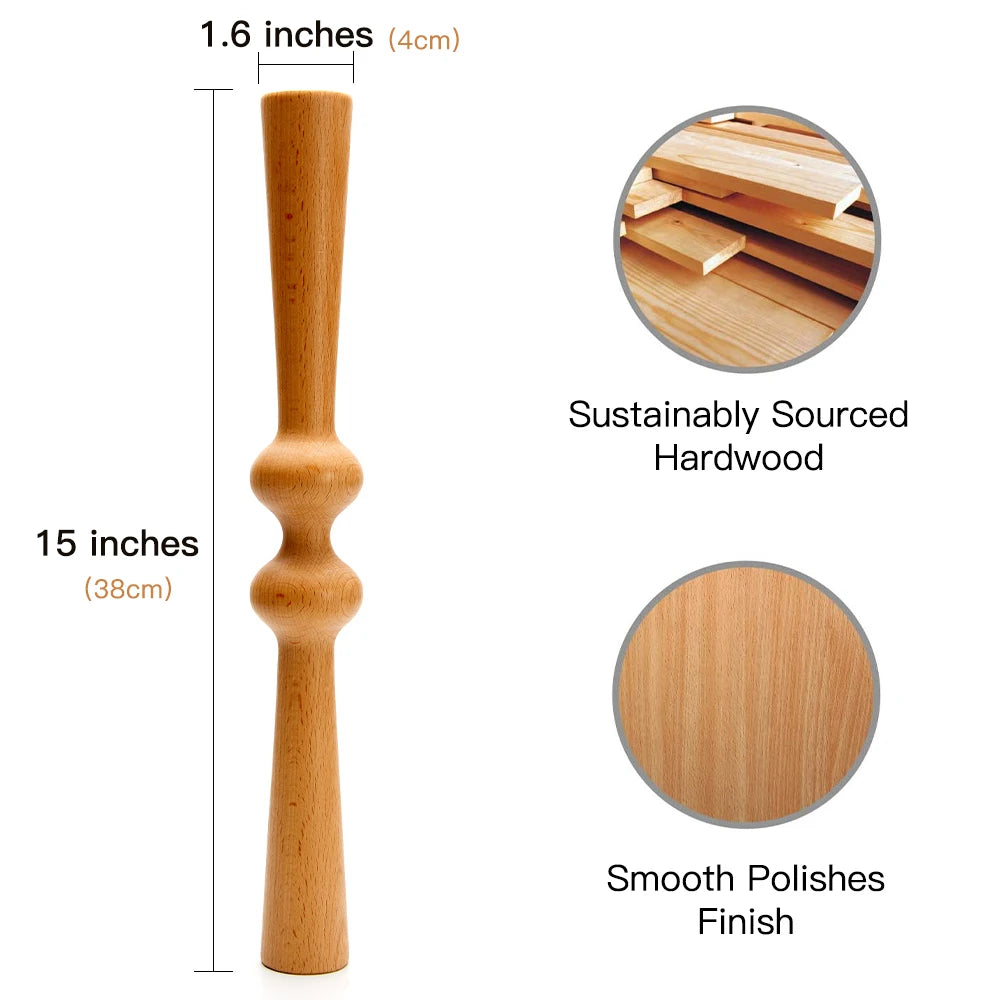 Wood Therapy Massage Stick Scraping Stick Cellulite Lymphatic Drainage Anti Cellulite Muscle Release Roller Massage Fitness