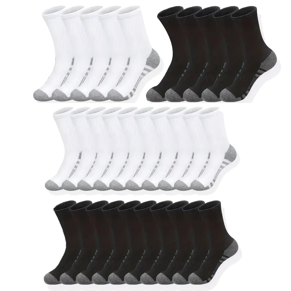 Men's 10/30 Pairs Running Socks Set Soft Comfortable Summer Sweat Wicking Breathable Sports Socks for Basketball And Active Life