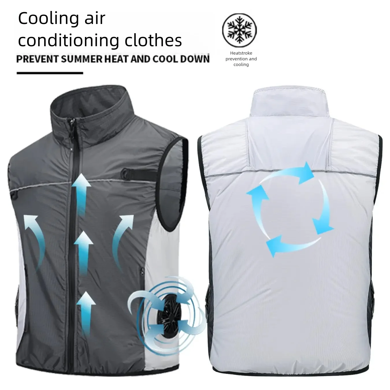 Summer New Side Fan Vest USB Refrigeration Air Conditioning Clothing for Men Women Outdoor Heat Protection Fishing Work Clothes