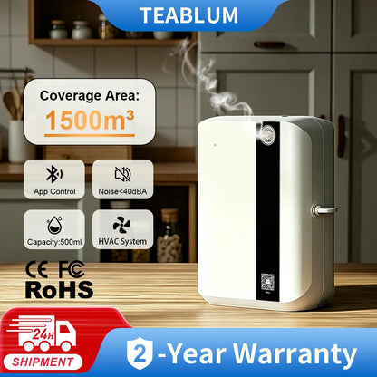 TEABLUM Aroma Diffuser 500ML Bluetooth Essential Oil Diffuser For Home Room Fragrance HVAC Electric Aromatic Oasis Air Freshener