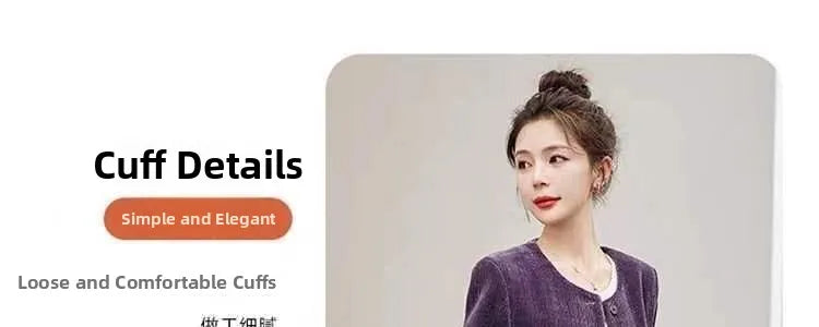 Fashionable Corduroy Set Women's Autumn Winter New Style Elegant Lady Fragrance Wind Coat Wide Leg Pants Two Piece Suit