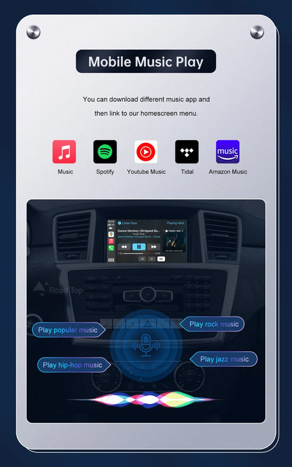 Road Top Wireless CarPlay Android Auto for Mercedes Benz ML GL W166 X166 2012-2015, with Mirror Link AirPlay Car Play Functions
