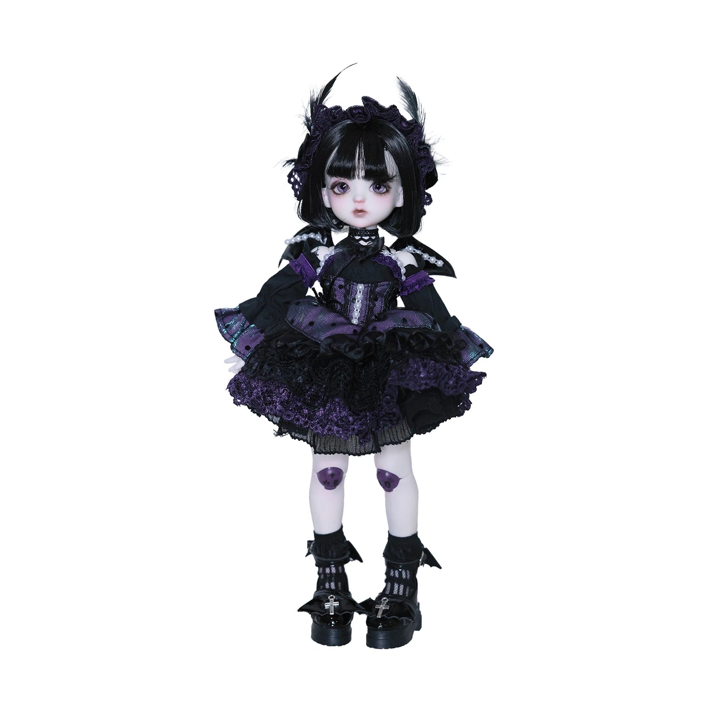 ShugaFairy 1/6 BJD Doll Edith Full Set Black & Purple Little Demon with Skull Joints and Dress High Quality Anime Resin Figure