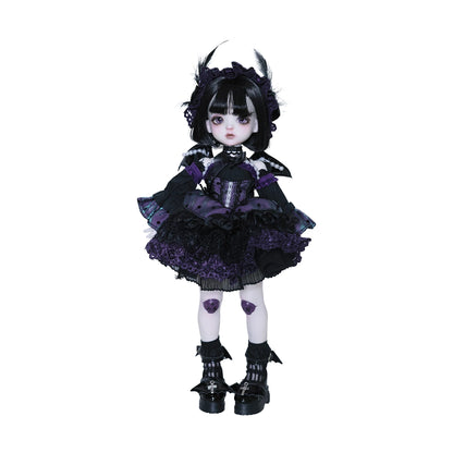 ShugaFairy 1/6 BJD Doll Edith Full Set Black & Purple Little Demon with Skull Joints and Dress High Quality Anime Resin Figure